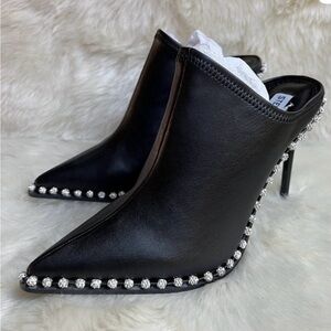 Venom by Steve Madden Black Mules with Silver Detailing